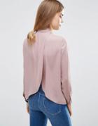 Asos Blouse With Wrap Back - Purple