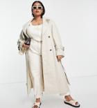 Asos Design Curve Chuck On Trench In Natural-neutral