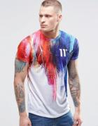 11 Degrees T-shirt With Paint Print - White