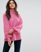 Vero Moda Knitted Roll Neck Sweater - Pink
