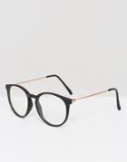Missguided Clear Frame Glasses - Black