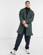 Devils Advocate Premium Patch Pocket Plaid Oversized Coat-multi