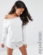 Asos Petite Lounge Marl Jersey Sweat Top - Gray Marl