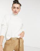 & Other Stories Knitted Cropped Sweater In Off White