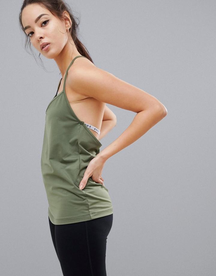 Asos 4505 T-back Strappy Cami Work Out Top - Green