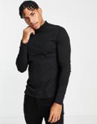 New Look Long Sleeve Turtleneck T-shirt In Black