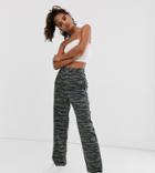 Asos Design Tall Camo Pants With Straight Leg And Raw Hem - Multi