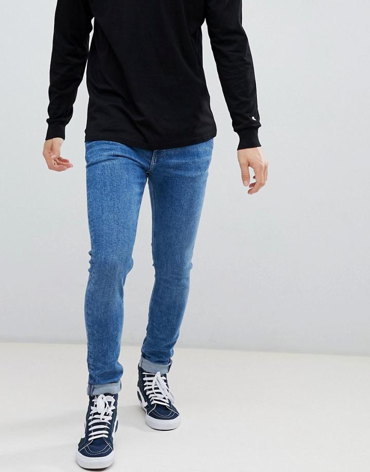 Weekday Form Super Skinny Jeans Bleeker Mid - Blue