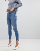 Vero Moda Skinny Jean With Raw Hem - Blue
