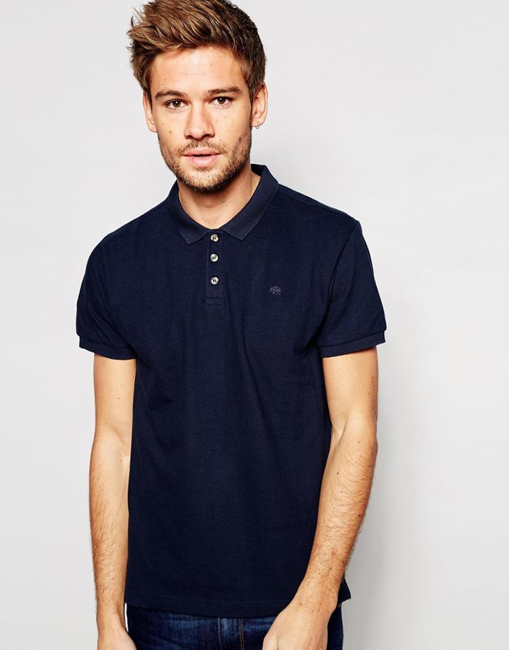 Bellfield Pique Polo Shirt - Navy