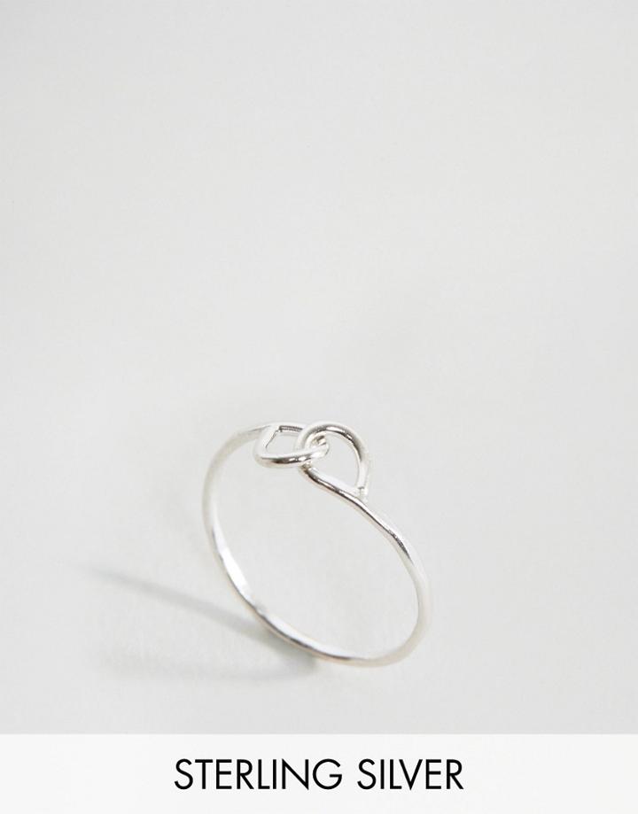 Asos Sterling Silver Fine Link Ring - Silver