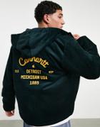 Carhartt Wip Dennis Cord Hooded Coach Jacket In Green