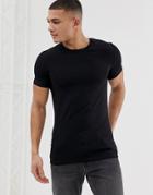 Asos Design Muscle Fit T-shirt With Crew Neck - Black