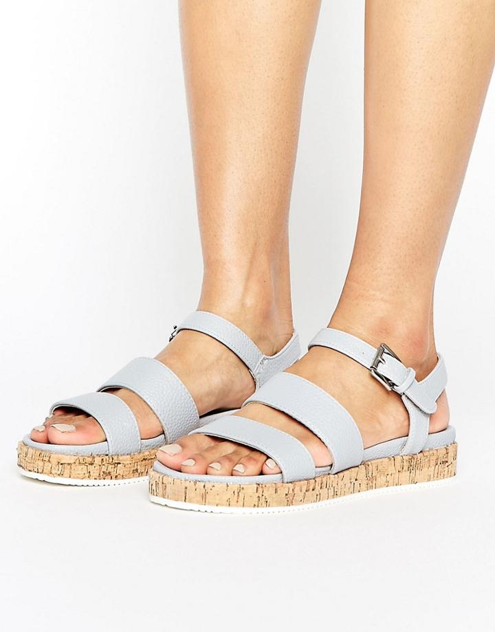 Head Over Heels By Dune Latin Cork Flatform Sandals - Blue