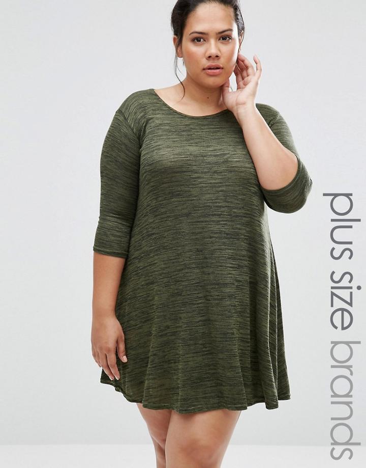 Praslin Plus Swing Dress With Bow Back - Green