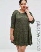 Praslin Plus Swing Dress With Bow Back - Green