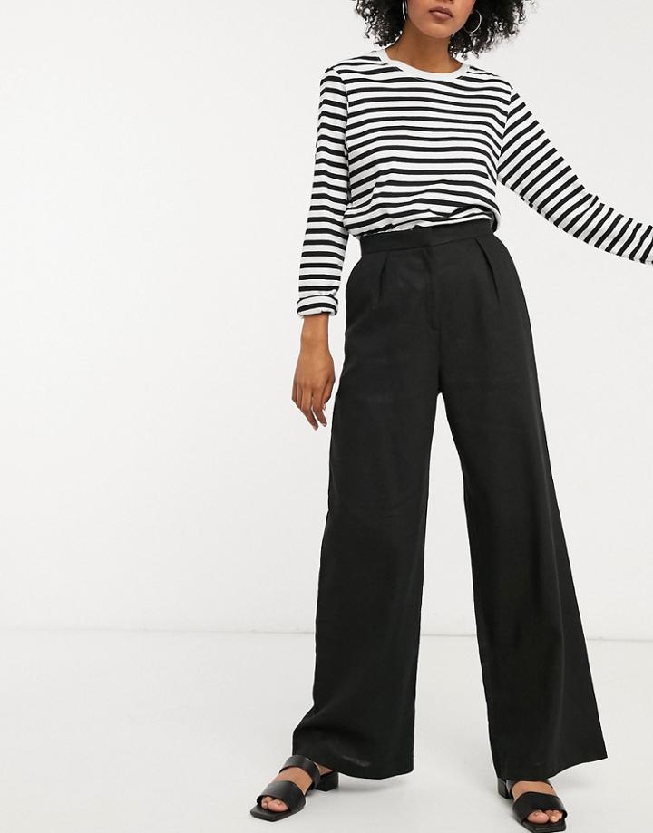 Asos Design Linen Slide Pants-black