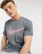 Nike Training Hyper Dry Graphic T-shirt In Gray-grey