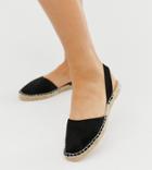New Look Wide Fit Sling Back Espadrille In Black