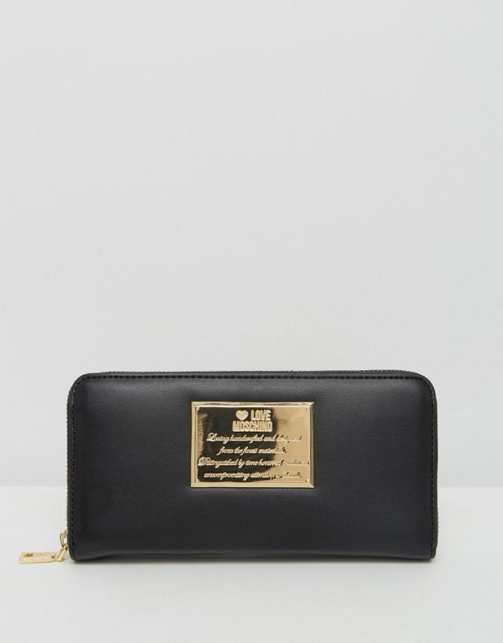 Love Moschino Purse With Badge - Black