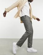 Harry Brown Gray Plaid Skinny Fit Dressy Pants-grey