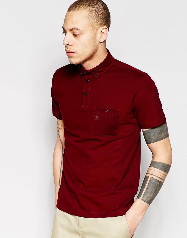 Original Penguin Pocket Polo Shirt - Pink