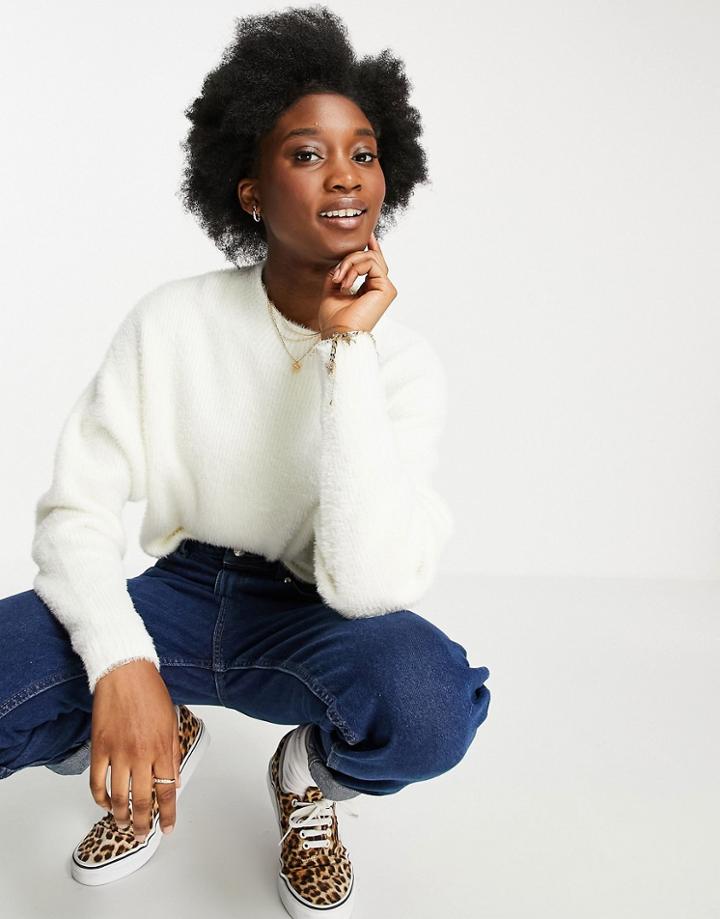 Miss Selfridge Ivory Lash Knit Funnel Neck Sweater-white