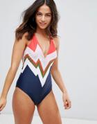 Ted Baker Multi Stripe Swimsuit - Multi