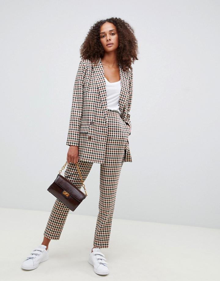 Asos Design Tailored Heritage Check Slim Pants - Multi