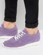 Asos Retro Sneakers In Relaxed Purple Faux Suede - Purple