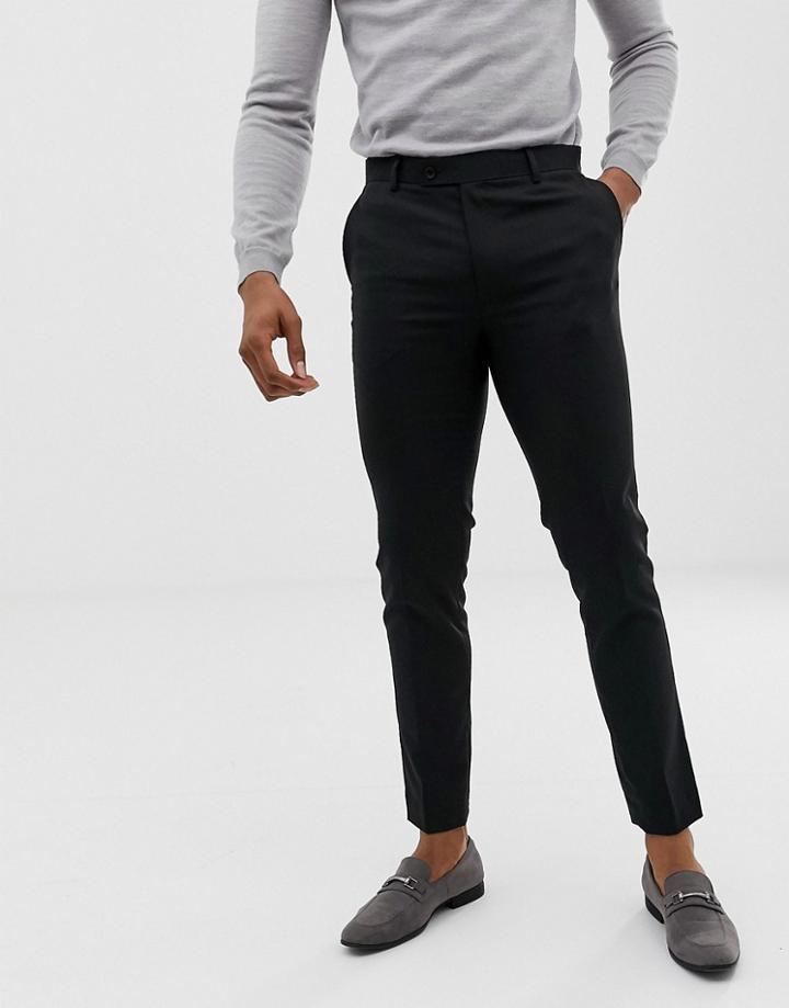Avail London Skinny Suit Pants In Black - Black