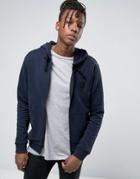 Religion Zip Through Hoodie With Metal Badge - Navy