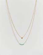 Orelia Star Bead 2 Row Necklace - Gold