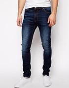 Asos Super Skinny Jeans In Dark Wash - Blue