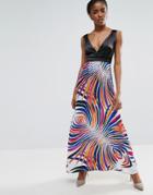 Pussycat London Printed Skirt Maxi Dress - Multi