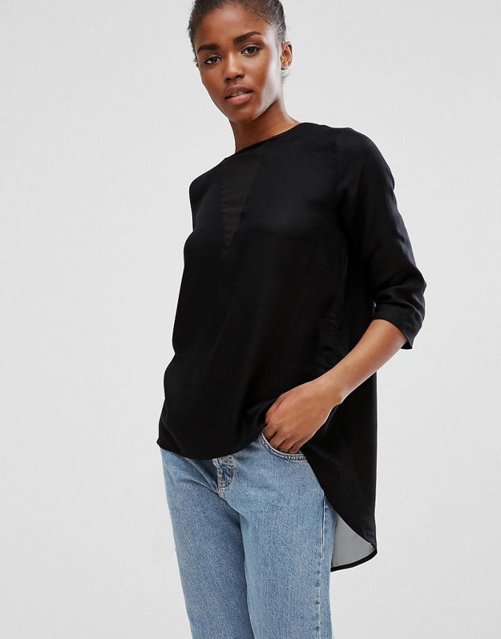 B.young Cross Front Blouse - Black