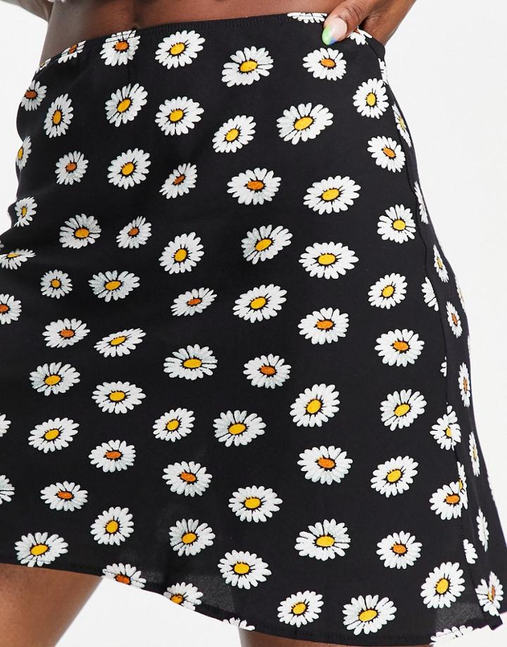Asos Design Mini Skirt In Daisy Print-multi