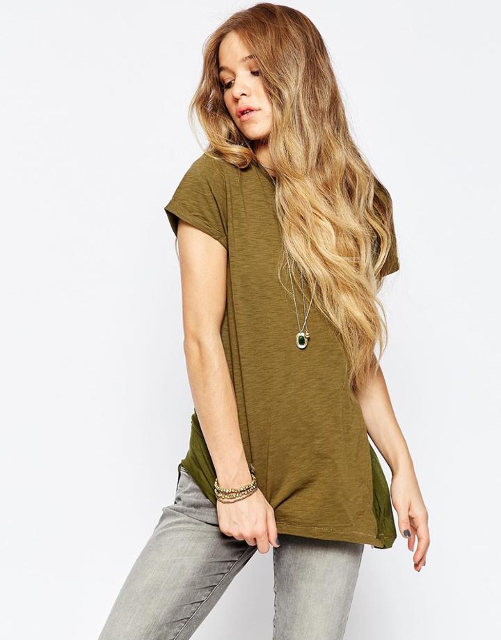 Blank Nyc Lovesick Contrast Panel Tee - Green