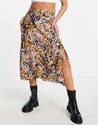 Jdy Midi Skirt In Abstract Animal Print-multi