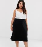Brave Soul Plus Plisse Midi Skirt - Black