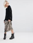 Religion Darkness Maxi Skirt - Gray