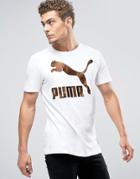 Puma Archive Metallic Logo T-shirt In White 57151302 - White