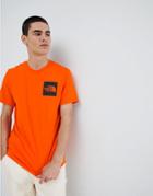 The North Face Fine T-shirt In Orange - Orange