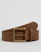 Asos Wide Belt In Brown Faux Leather - Brown