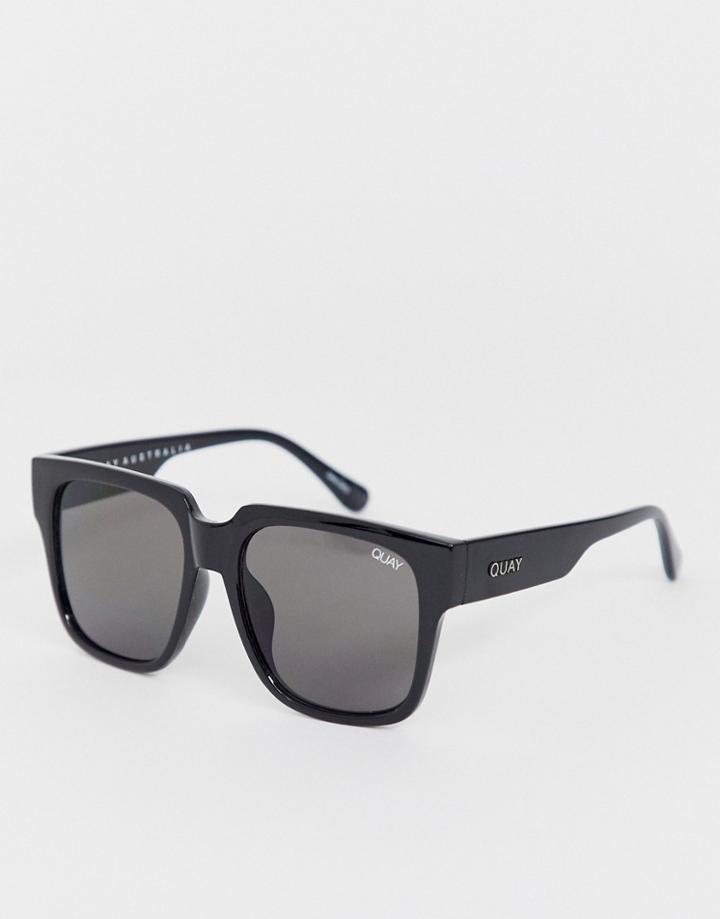 Quay Australia On The Prowl Oversized Square Sunglasses In Black - Black