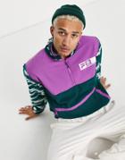 Fila Half Zip Color Blocked Fleece In Green