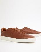 Fred Perry Spencer Waxed Leather Sneakers In Tan - Tan