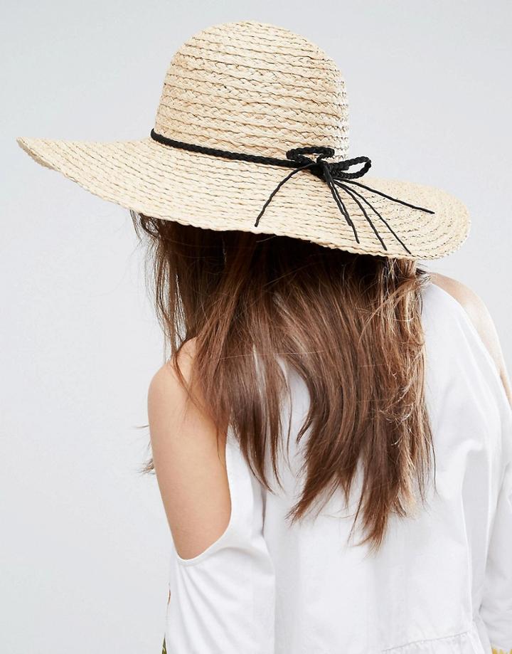 Asos Natural Floppy Hat Braid Band - Brown