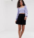 Asos Design Tall Mini Skirt With Box Pleats