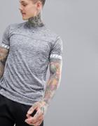 Boohooman Active T-shirt With Piping Detail In Gray - Gray